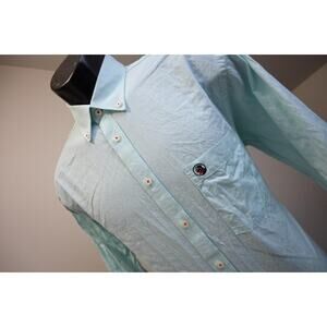 Southern Proper Dress Shirt Blue Long Sleeve Casual Button Up Mens Size Medium